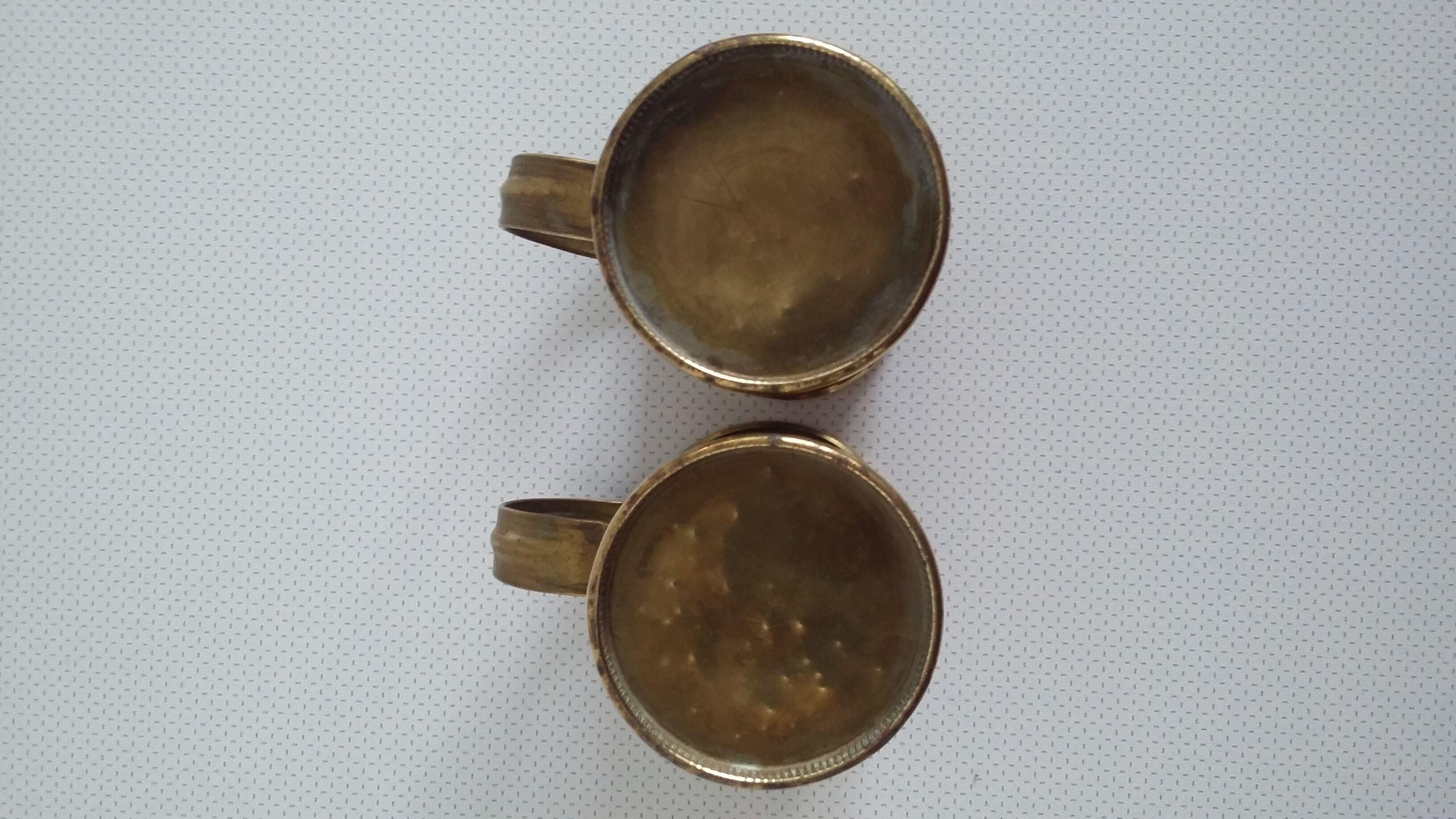Pair of brass steins