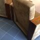 Pair of modernist Art Deco armchairs in alcantara and walnut, 1930