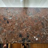 High sideboard in rosewood and marble slab, Louis XVI style, French