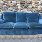 Blue velvet toad sofa