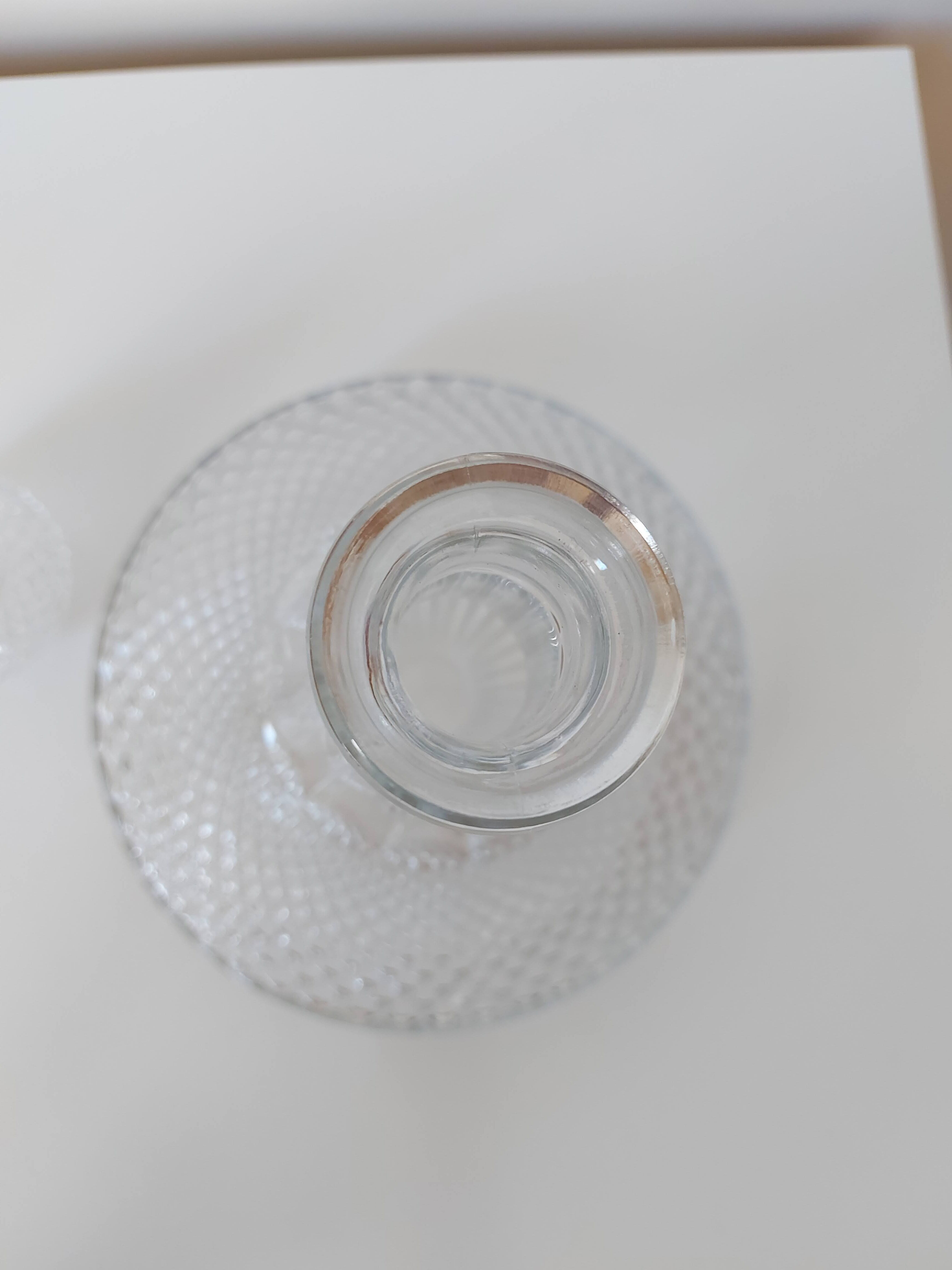 Chiseled glass decanter