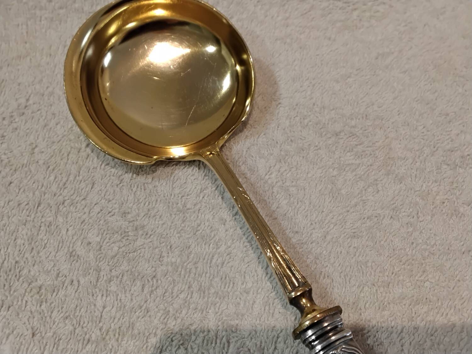 Louche dessert spoon silver 950 Minerva Louis XVI style