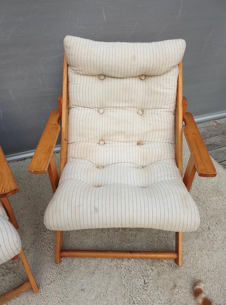 Pair of Kon-Tiki armchairs by Gillis Lundgren 1980's