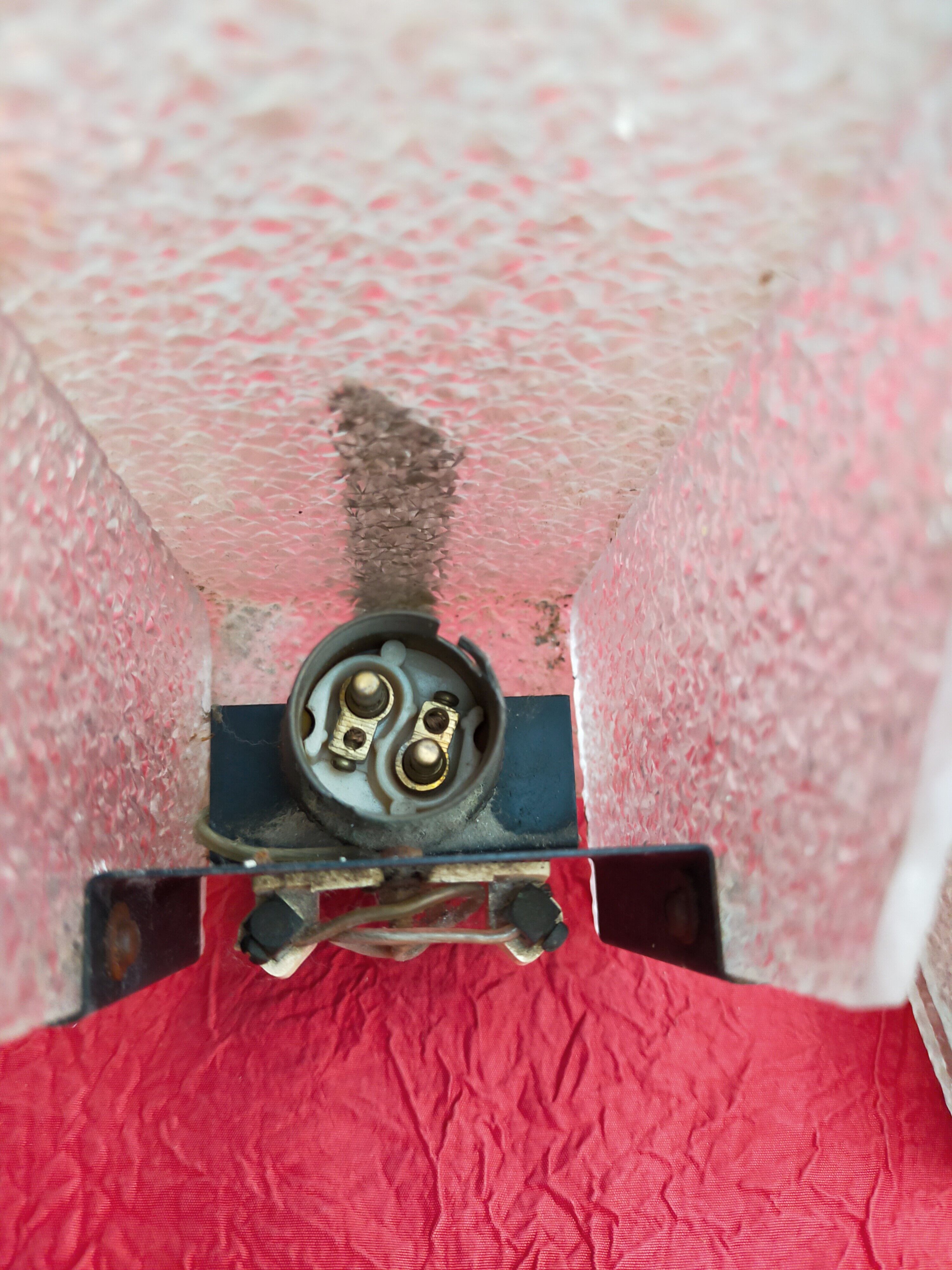 Vintage wall lamps in plexiglass and brass