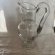 Crystal water jug by Saint-Louis signed – antique engraved service