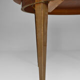 Art Deco mahogany round table by Jacques Adnet around 1940