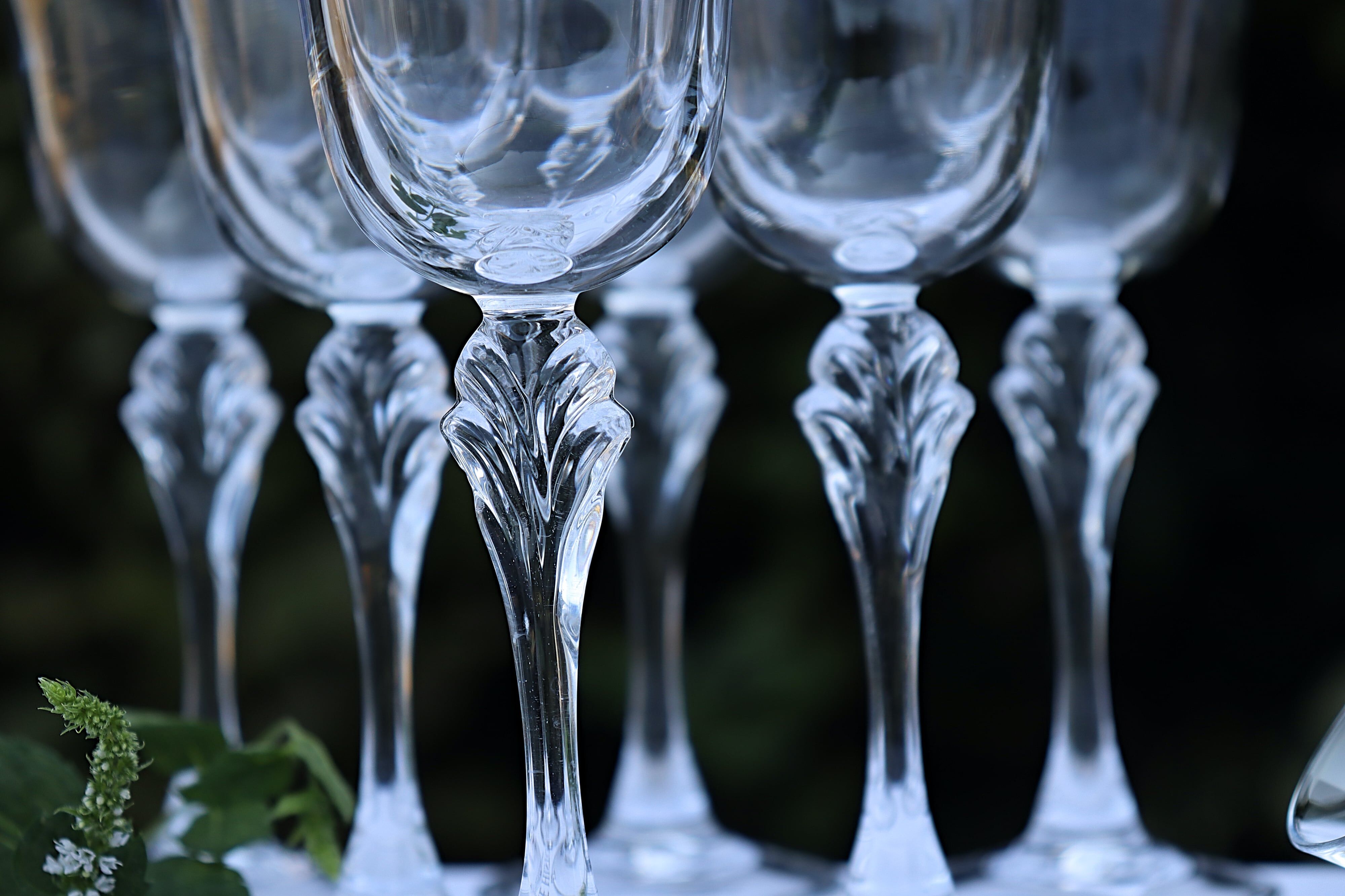 Set 6 vintage French glasses - Cristal d'Arques model Verneuil cira 1985