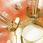 Italian lampshade "lotus flower" colored glass & brass 1970