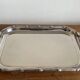 Silver-plated faux bamboo tray USA 1970 Hollywood Regency