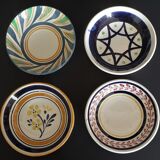 Series of four hollow plates for dolls tea set in earthenware XXth