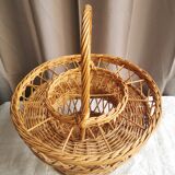 Vintage rattan bar basket