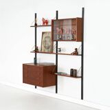 Teak wall unit PS System, Danish design, 1960s, manufactured by Randers Møb