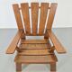 Fauteuil en bois brutaliste avec revêtement en cuir marron, Allemagne, années 1960.