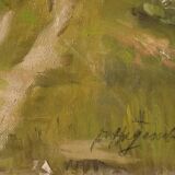 Painting path to the forest landscape