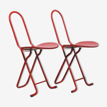 Paire de chaises pliantes Thema modèle "Dafne" par Gastone Rinaldi 1970s