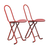 Pair of folding chairs Thema model "Dafne" by Gastone Rinaldi 1970s