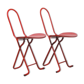 Pair of folding chairs Thema model "Dafne" by Gastone Rinaldi 1970s