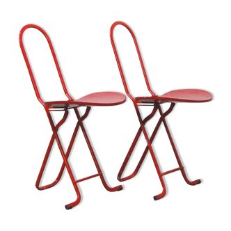 Paire de chaises pliantes Thema modèle "Dafne" par Gastone Rinaldi 1970s