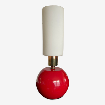 Lampe vintage des années 70 en métal et opaline