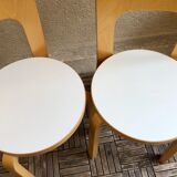 Pair of chair 66 design Alvar Aalto artek edition melaminé white