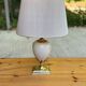 Large vintage 70s table lamp Maison Le Dauphin in brass & ceramic cr