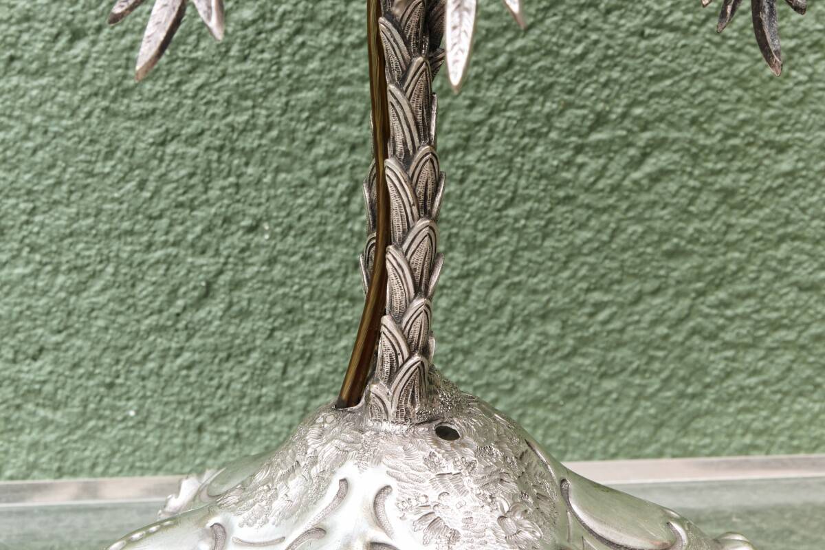 Silver-plated palm lamp, 1910, Thomas Bradbury & Sons