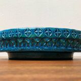 Large bowl in Rimini Blu pottery in mid-century style by Aldo Londi for Bitossi, Italy, 1960s.