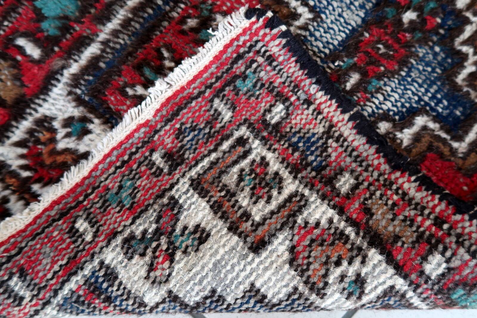 Tapis Vintage Hamadan en Laine (55cm x 88cm), Années 1970