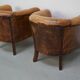 Vintage Dutch Cognac Leather Club Chairs, Set of 2