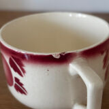 Set of 6 antique cups with fruits and birds from Badonviller.