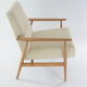 Fauteuil fox velours côtèle crème