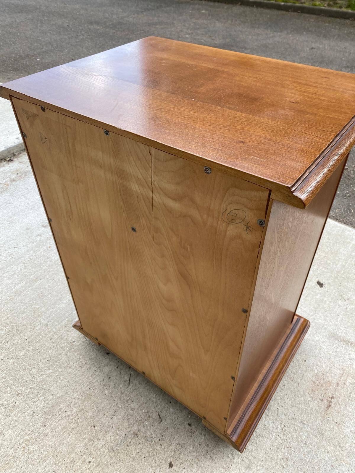 English chest of drawers in solid oak satin wood