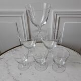 Lot of 6 engraved crystal glasses 30-40 years