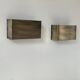 Pair of vintage wall lights, patinated brushed brass, France, 1970