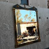 Brass console and mirror