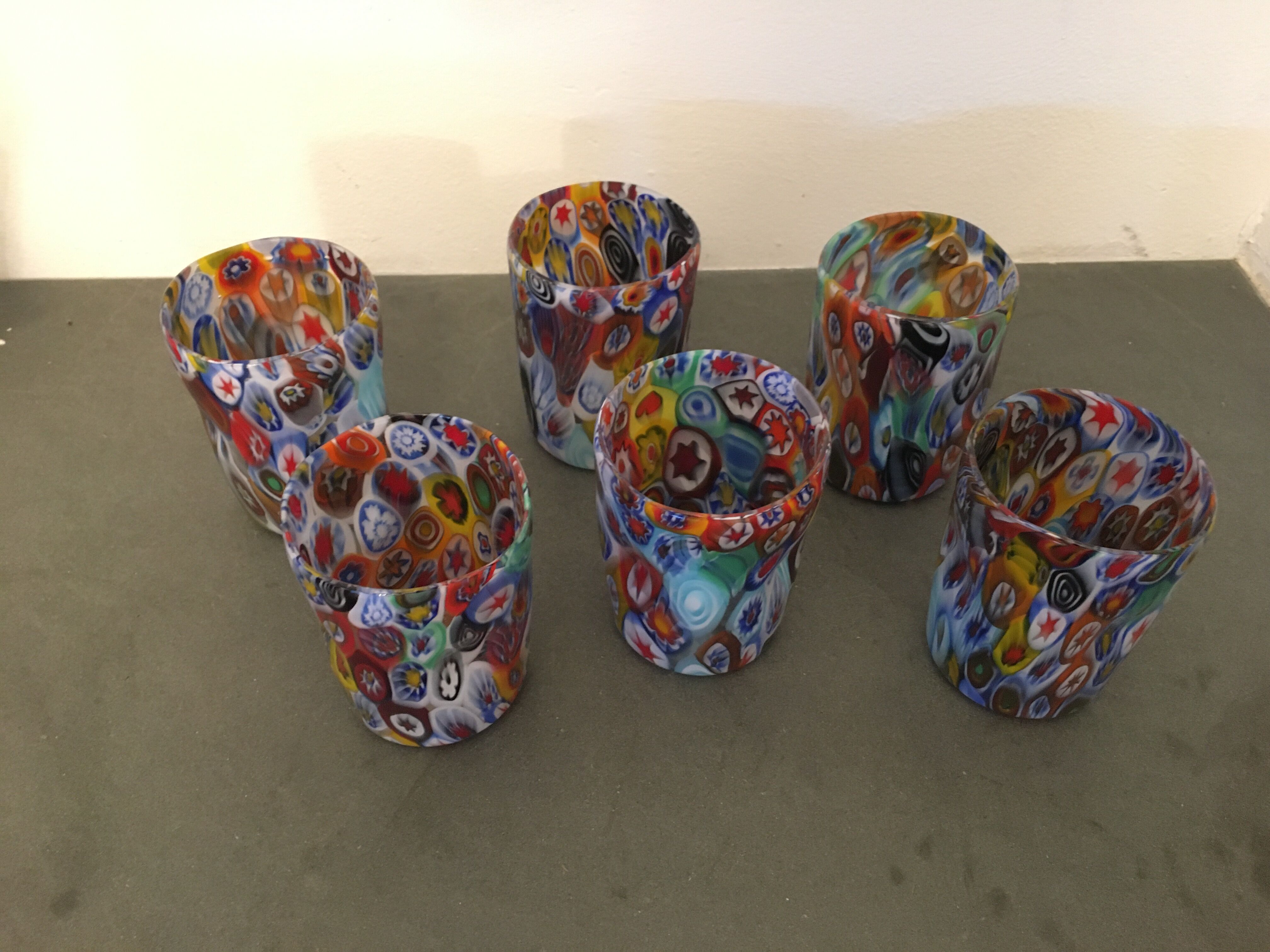 Set of 6 "Goto" water glasses from Murrisa in Murano glass, Italy