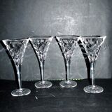 Set of 4 old white wine glasses - roemer flared crystal 18.5cm