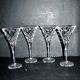Lot de 4 verres à vin blanc anciens - roemer évasé en cristal 18.5cm