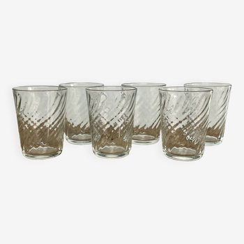 6 twisted Arcoroc glasses