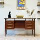 Freestanding Teak Desk, Denmark 1960s/1970s, Vintage, Mid-C Modern