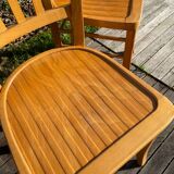 Pair of honey-colored luterma bistro chairs