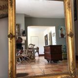 Golden mirror with leaf 141x102