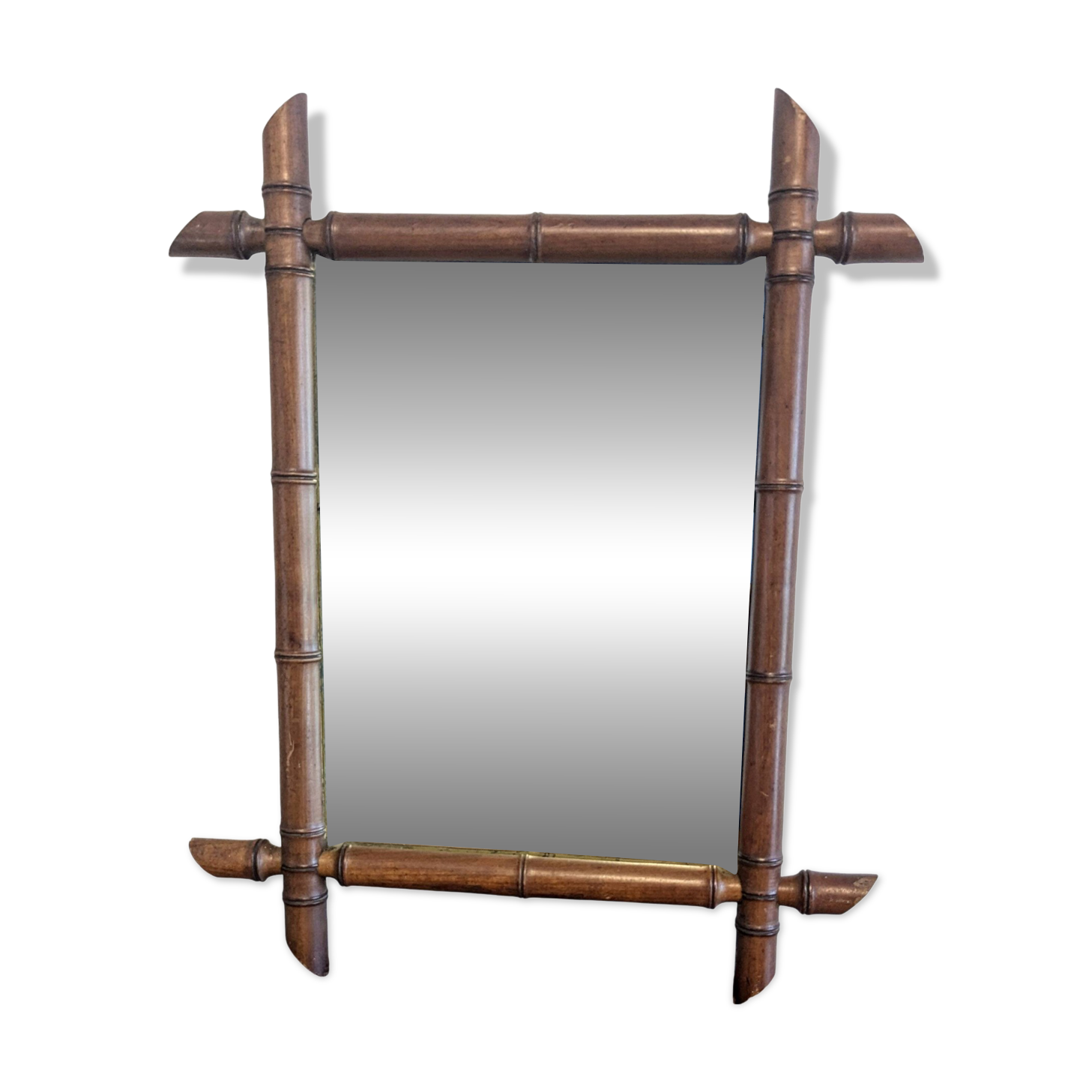 Miroir baambou vintage 52 x 42 cm