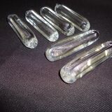 Set of six crystal knife rests, signed DAUM