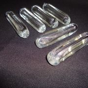 Set of six crystal knife rests, signed DAUM