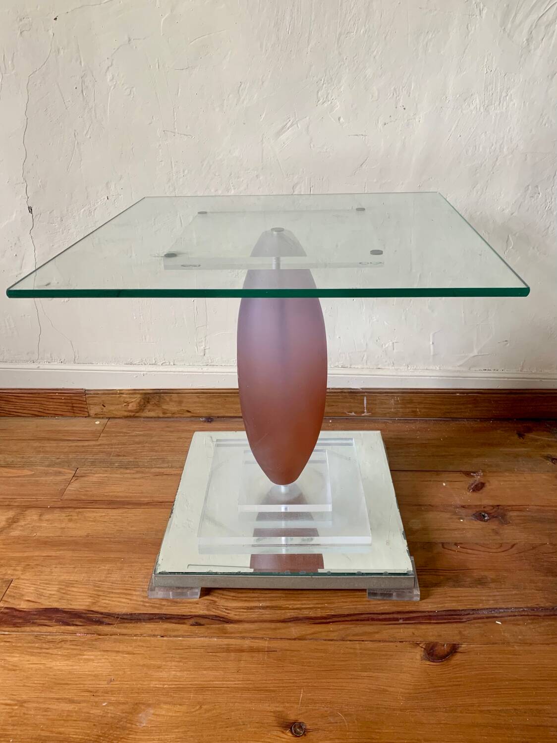 Selette table d’appoint design verre roche bobois