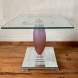 Designer side table in roche bobois glass