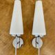 Paire d'appliques en opaline