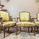 Mercer brothers set of three walnut armchairs in louis xv style xix