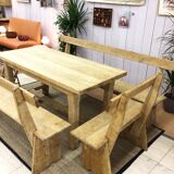 Farm table and 3 benches